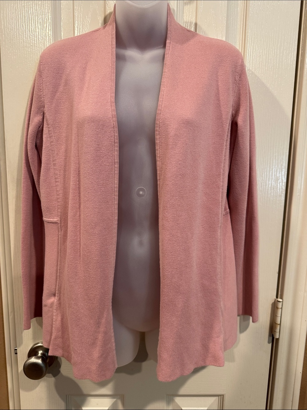 Talbots Mauve/dusty Pink Open Front Cardigan. Sz Small